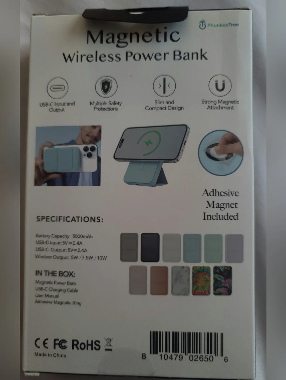 Magnetic Wireless Charging Power Bank With Stand - Black